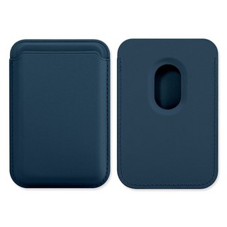 내셔널 리코리아 토스카나 맥세이프 가죽 카드지갑 3장 수납 카드케이스 12 colors Magsafe Card Wallet Vivid Pastel 컬러, 1개, 미드나잇블루