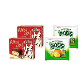 후마켓 오리온초코파이 468g 2개 + 롯데카스타드 230g 2개 기획팩, 1개