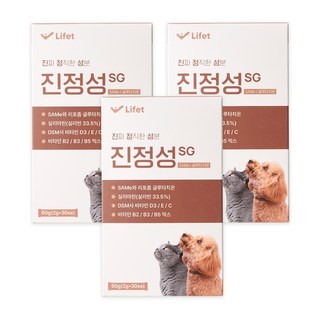진정성 SG 간 담낭 영양제 강아지 고양이 SAMe 밀크씨슬 간수치, 3개, 심장/간, 30회분