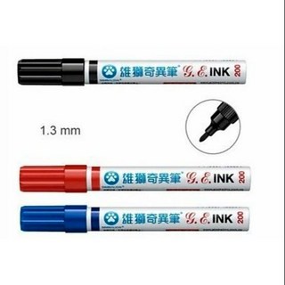 雄獅 NO.200 油性速乾奇異筆12支裝, 藍, 1個