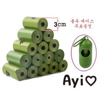 이이러브 두깨 3cm 강아지 고양이 산책 반려동물 리필형 향기나는 배변봉투, 2세트, 600매 40롤+케이스, 300개입