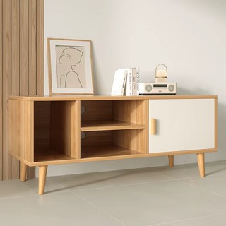 Sonipure 서랍장 수납장 거실장 TV장 거실 오픈 수납장 선반, 나뭇결