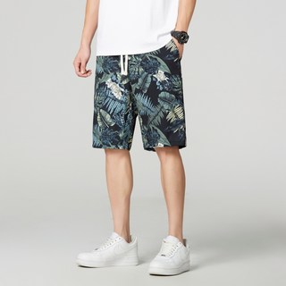 男款花卉沙灘褲 大尺碼五分褲 涼感透氣海灘褲 度假休閒穿搭