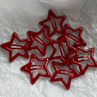 兒童髮夾 幸運紅星星對夾 劉海夾髮卡邊夾 少女公主頭飾