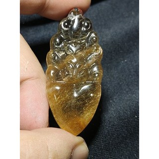 晶棋 白水晶 髮晶 九尾狐 吊墜 項鍊 1208-12