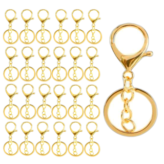 스켈 키링 열쇠고리 부자재 체인형, 20개, 골드