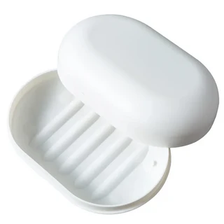 휴대용 플라스틱 비누 받침대 배수 디자인 방지 여행 접시 케이스 커버 보관 상자 새로운, 01 White