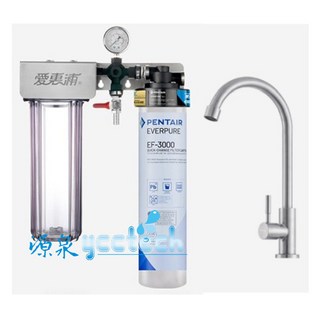 愛惠浦 PurVive-EF3000 濕式碳織活性碳淨水器, 雙管到府安裝