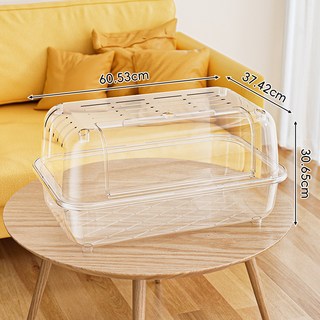 倉鼠籠子60超大豪華別墅金絲熊別墅超大空間pet倉鼠籠子寵物用品, 1個, 全透明倉鼠籠PET款(60.5*37.4*30.6cm):透明