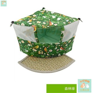 本町萌寵 鸚鵡窩 鸚鵡帳篷 鳥巢 鸚鵡種蛋 鸚鵡睡窩 鸚鵡吊床 鳥窩 鳥床 鳥帳篷 鸚鵡 牡丹 玄鳳 虎皮 和, 森林綠中號（送1張涼蓆墊）, 1個