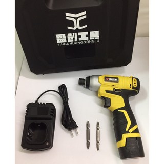 16.8V 鋰電衝擊起子機 電動螺絲刀 附塑膠手提盒, 1個, 盈創 16.8V衝擊起子_2.0AH雙電