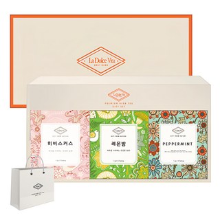 라돌체비타 프리미엄 허브차 3종 선물세트 + 쇼핑백, 히비스커스 1.2g x 6p + 페퍼민트 1.2g x 6p + 레몬밤 1.2g x 6p, 1세트