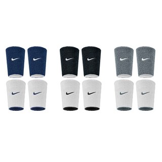 나이키 스우시 클래식 리버시블 양면 더블와이드 손목밴드, 네이비/화이트, 2개