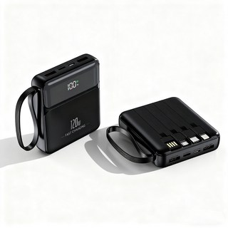 PYHO 보조배터리 20000mAh 슈퍼급속충전 일체형 멀티단자 보조배터리 기내 반입 가능, 블랙