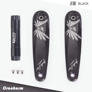 호환 KRSEC 산악 자전거 크랭크셋 포지티브 톱니 티셔스 중공 스트레이트 카모플라주 미드 샤프트 액세서리, 01 170mm, 01 36T, 07 Black