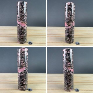 【晶星】天然紅薔薇輝石圓型印章 個人章 玫瑰石 薔薇輝石 原礦 礦石 水晶印章 開運 招財, 1個, 29