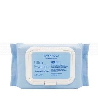미샤 수퍼 아쿠아 울트라 히알론 클렌징 워터 티슈 캡형, 30매입, 6개