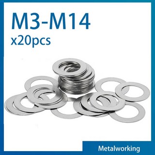 DS 20 M4 와셔 304 JO 스테인레스 M14 M6 가스켓 3mm 초박형 조정 일반 M12 M3 스틸 M10 플랫 M8 M5, M3x6, thickness 0.1mm, 1개