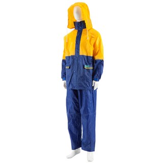 (모두팜) 작업우의 배달우의 레인코트 우의바지 형광우의 안전우의 배달우비 방수 방수우비, 고급우의, L, 황색+청색, 1개