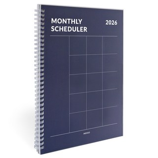 인디고 2026 기본 A4 먼슬리 스케줄러 날짜형 월간 다이어리 스프링 학습 업무 플래너, [I8 01-006730] 네이비