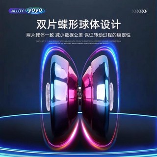 發光悠悠球：入門款兒童自動迴旋溜溜球，合金三軸承設計，適合初學者與男女孩童, 官方正版*【藍色溜溜球】-燈光版彩盒裝,新手易上手\七彩炫酷燈光\耐用合金材質, 1個