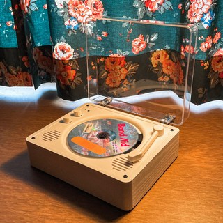 잼데이 블루투스 CD플레이어 턴테이블 감성 레트로 빈티지 아날로그 Y2K, 아크릴화이트(뚜껑)