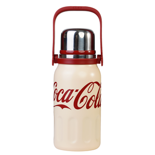 GERM復古可口可樂保溫瓶 手提保溫保冷瓶 大容量水壺, 摩根白, 1個, 800ml