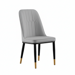 好的家居 北歐皮革撞色餐椅 椅子 餐椅 休閒椅 麻將椅 北歐風椅子 靠背椅子 辦公椅 辦公椅子 餐桌椅, 淺灰, 1件