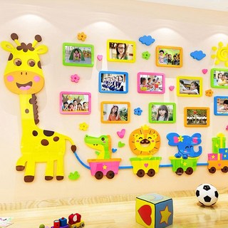 동물기차 액자 유치원 어린이집 아크릴 벽스티커 S, 좌형