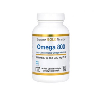 Omega 800 캘리포니아골드 Fish Oil 80% EPA DHA 1 000 mg Fish Gelatin, 90정, 1개