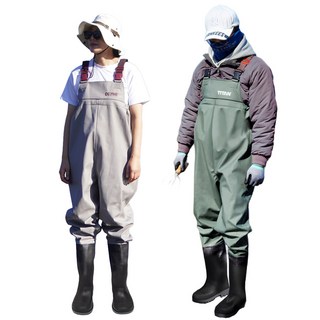 갯벌 해루질 낚시 가슴장화 전신 장화 고급형, 230, 카키