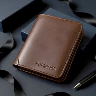 팝마인즈 남성 슬림 핏 가죽 3단 반지갑