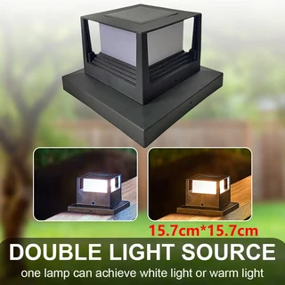 올스토어 RGB Solar Post Light With Remote IP54 Waterproof Outdoor Column Patio Fence Gate Lamp Court, 01 1cm 2 Color Solar