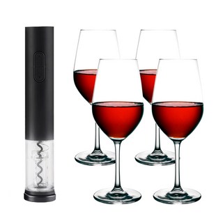 키텐실 비기너 전동 와인오프너 와인잔 350ml 4P 스탠다드 선물세트