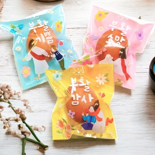 FS 부활절 계란 포장 1구 접착 비닐 6개 세트 180매, 민트노랑핑크