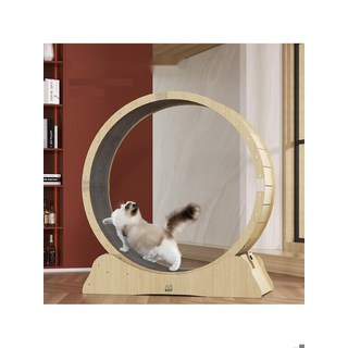 [우리 냥이 헬스클럽] 저소음 캣휠 런닝머신 운동 롤러 장난감, S 사이즈 매트