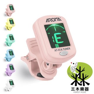 AROMA AT-01A 夾式調音器 適用於吉他、貝斯、小提琴、烏克麗麗, 黃, 1個