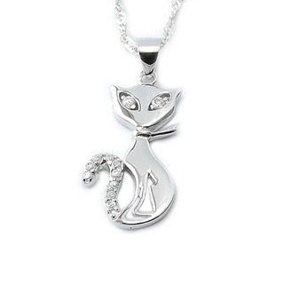 山本美樹 貓女奧地利水晶純銀項鍊(MIT)