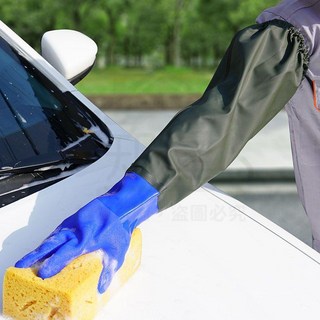 加厚絨毛洗車手套 冬季保暖防滑防水橡膠護手, 1個, 【35cm柔軟】紅色洗車手套,內襯 布里】