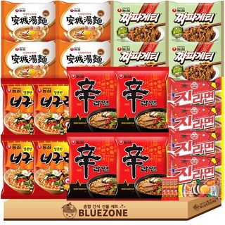 봉지라면 세트 신라면4 안성탕면4 진라면매운맛4 너구리4 짜파게티4 라면스틱4, 1세트
