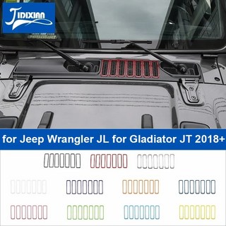 자동차 전면 후드 엔진 공기 흡입구 통풍구 장식 커버 지프 랭글러 JL 글래디에이터 JT 2018 2019 2020 2021 2022 2023 2024, 6)light green