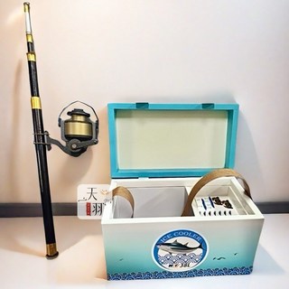 天羽 釣具紙紮伸縮釣竿，附魚餌，清明祭祖往生祭奠用品，精緻仿真，寄託思念, （基礎）釣具組