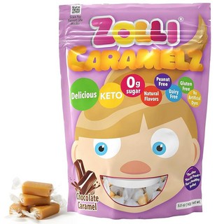 Zollipops 무설탕 캐러멜즈 치아 친화적인 저칼로리 캔디 글루텐 프리 코셔 85g3온스 백 157478, 5 Ounces, 초콜릿 매시업