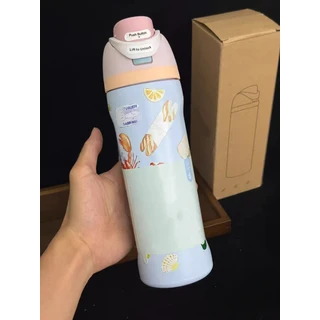 24온스 및 스테인리스 스틸 보온 빨대컵 고양이 무늬 물컵 이중 음용컵 스포츠, 02 901-1000ml, 02 하늘색