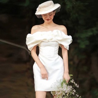 빈티지 웨딩드레스 새틴 복고 셀프웨딩드레스