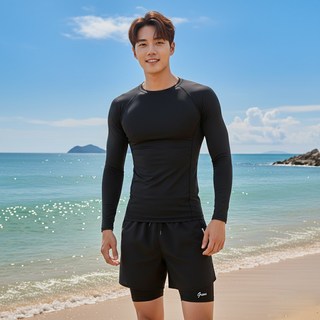 그레나 남자 수영복 래쉬가드 세트 상의 하의 2종