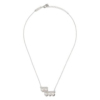 타사키 밸런스 18K 화이트 골드 스텝 펄 다이아몬드 펜던트 네크리스