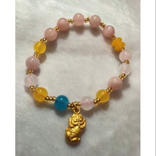 粉紅水晶貔貅女手鍊