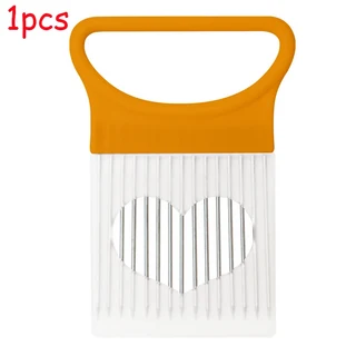 스테인레스 스틸 양파 바늘 포크 야채 과일 슬라이서 토마토 커터 절단 거치대 주방 액세서리 도구, 06 orange-1pcs