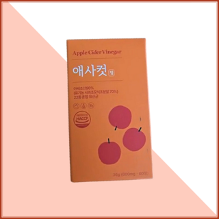 비운담 애사컷정 600mg 식후한알 베타카로틴 칼륨 칼슘 티아민 폴리페놀 비타민 C A 식이섬유 사과초모식초 아세초산, 60정, 1개